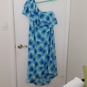 Vineyard Vines one shoulder hi lo maxi dress Size 6